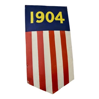 Antique 1904 Shield Sign Hand Painted Teddy Roosevelt For Sale