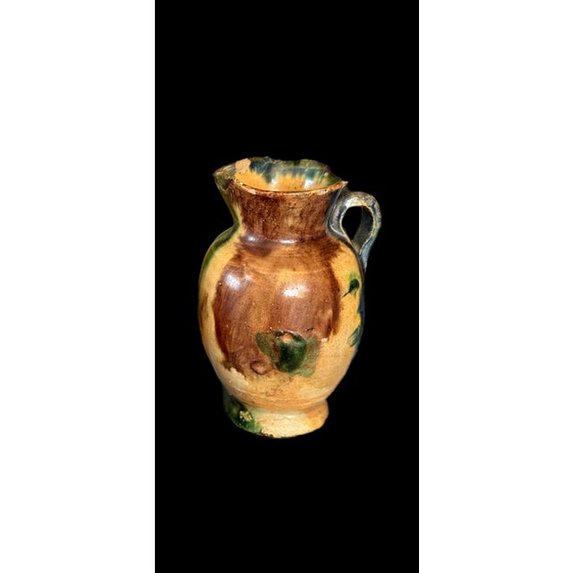Rare Shenandoah Valley Redware Miniature Pitcher, attributed to S. Bell & Son, Strasburg, VA, circa 1890, miniature ovoid...