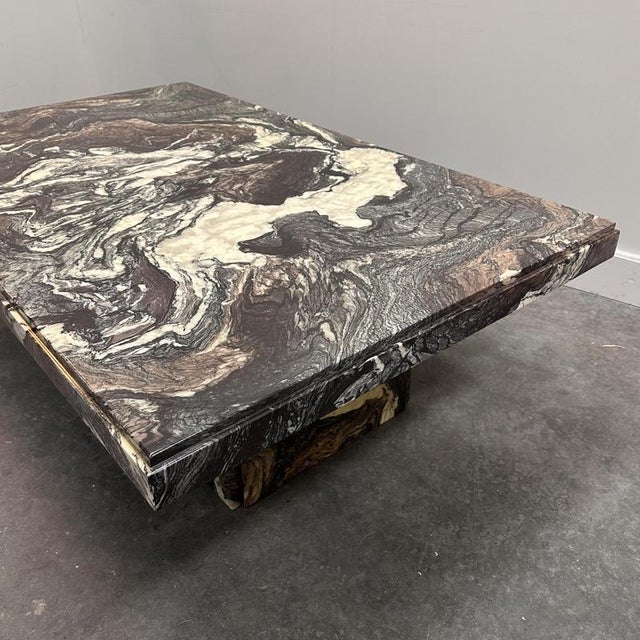Large Italian Cipollino Ondulato Marble Coffee Table, 1970s For Sale - Image 9 of 14