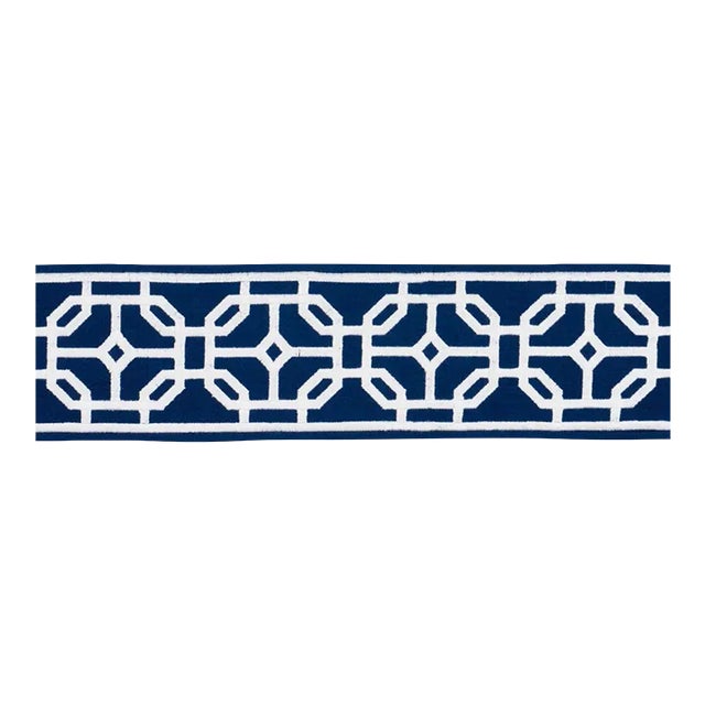 Schumacher Gazebo Trellis Tape in Navy For Sale