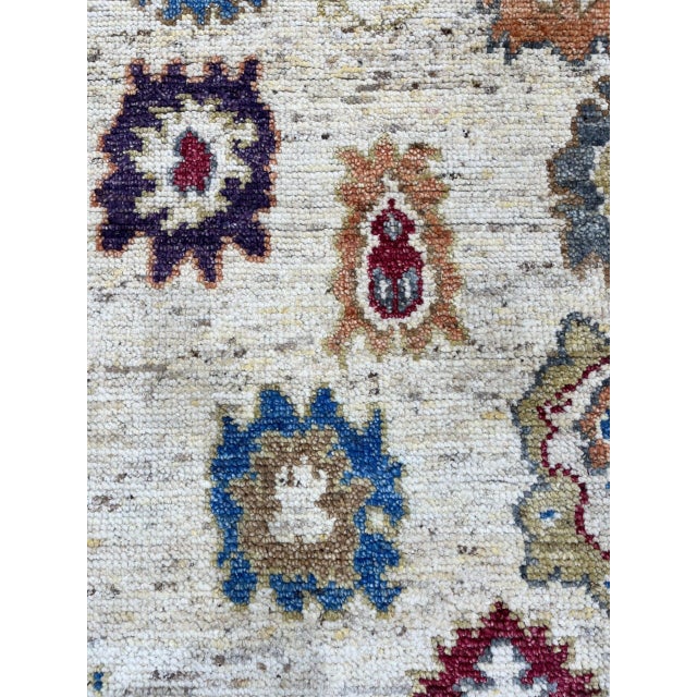 Contemporary 8x10 Sumptuous Fiona Ivory Abstract Floral Geometric Handknotted Wool Carpet Rug For Sale - Image 3 of 7