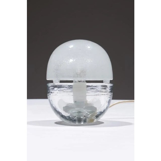 Italian Table Lamp in Thick Glass, 1960s For Sale - Image 11 of 12