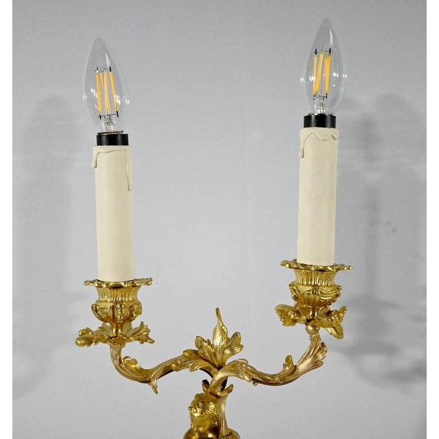 Late 19th Century Candleholders in Gilded Bronze, Set of 2 For Sale - Image 10 of 18