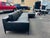 Animal Skin Rh Italia Track Arm Black Leather Chaise Sectional With Metal Base For Sale - Image 7 of 10