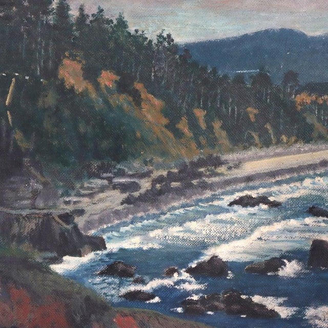 Vintage Oil on Board Painting “Oregon Coast” Signed by Bernice Stanbro C1940 Measures - 17.75"H x 21.75"W x 2"D A vintage...