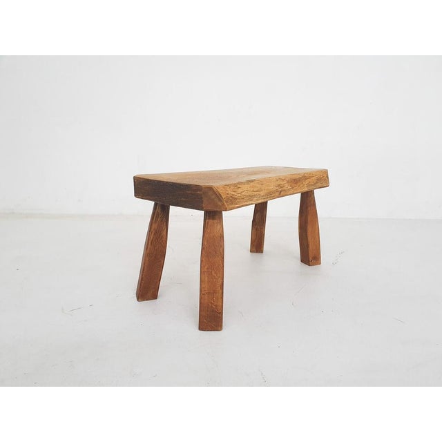 Oak Side Table, the Netherlands, 1970s For Sale - Image 4 of 12