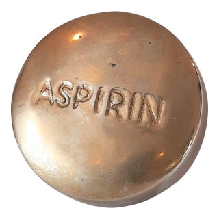 Old Ny Brass Aspirin Paperweight Mid Century For Sale