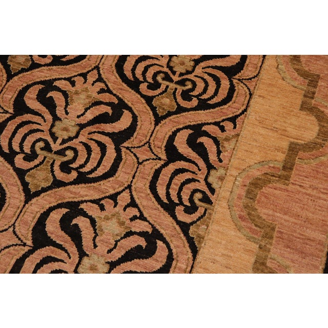 Textile Shabby Chic Ziegler Brown Tan Hand-Knotted Wool Rug - 9'1'' X 11'10'' For Sale - Image 7 of 8