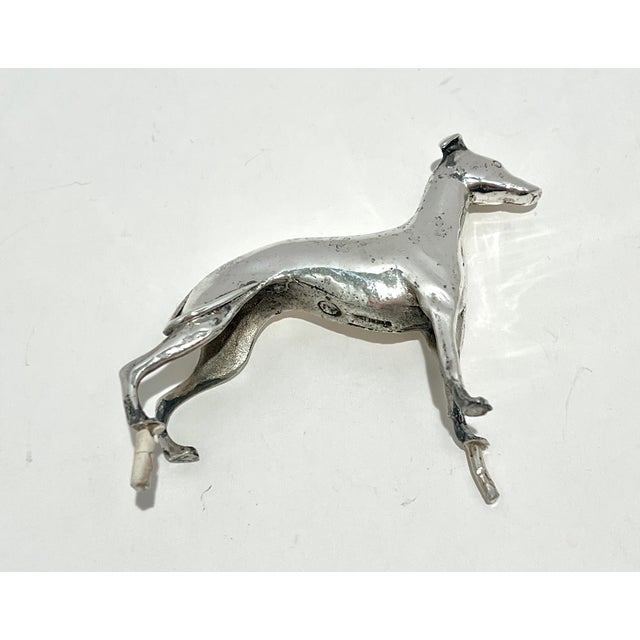 Samuel Kirk & Son Sterling Silver Greyhound / Whippet Miniature Sculpture on Marble Base – Solid 925 – Baltimore For Sale - Image 9 of 12