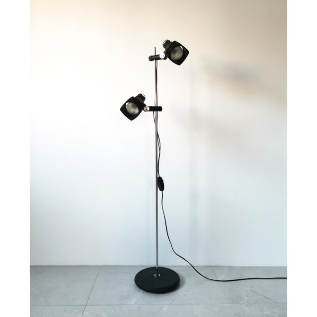 Black Mid-Century German Chrome and Black Floor Lamp from Hustadt Leuchten, 1960s For Sale - Image 8 of 12