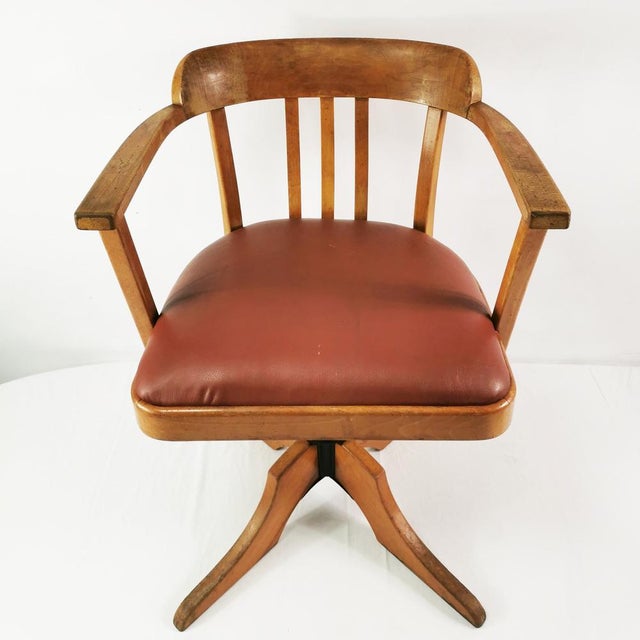 Brown Art Deco Office Chair from Ehapa, Denmark, 1930s For Sale - Image 8 of 16