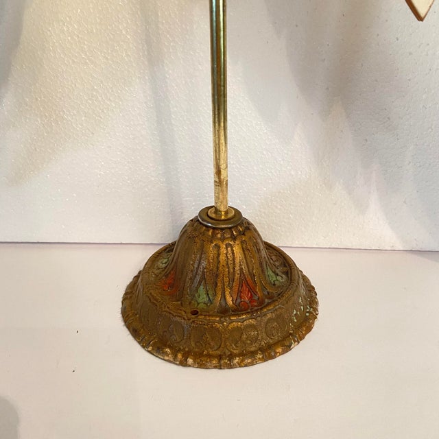 Folk Art Carved Wood Angel Wings With a Heart on Lamp Base Stand Art Made by Folk Artist For Sale - Image 3 of 8