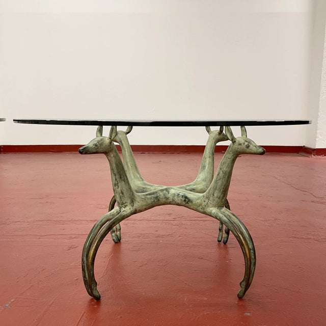 Pair of Cast Bronze Deer Form Table Bases After French Designer Armand-Albert Rateau For Sale In Chicago - Image 6 of 12