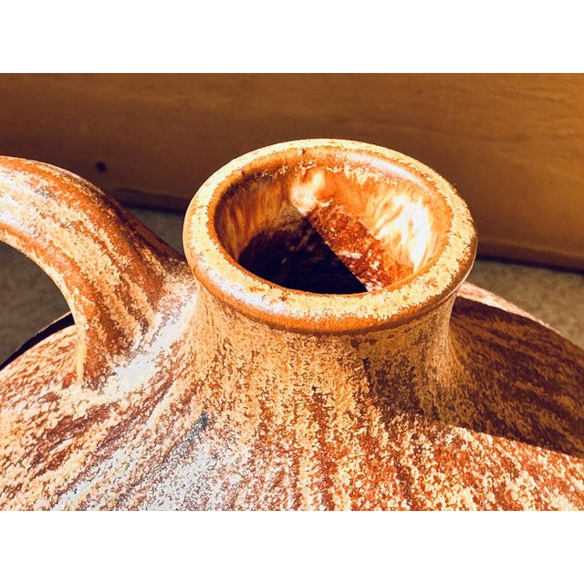 Ceramic Studio Ceramic Vase with Earthy Flowing Glaze by Elke & Elmar Kubicek, Germany, 1980s For Sale - Image 7 of 11