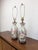 English Mid 20th Century Floral Chinoiserie Lamps Pair Vintage Off White Pink Accent Asian Table Lamp - Pair For Sale - Image 3 of 9