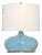 Thomas O'Brien by Visual Comfort Signature Olinda 17" Low Table Lamp in Crackled Robin with Linen Shade For Sale