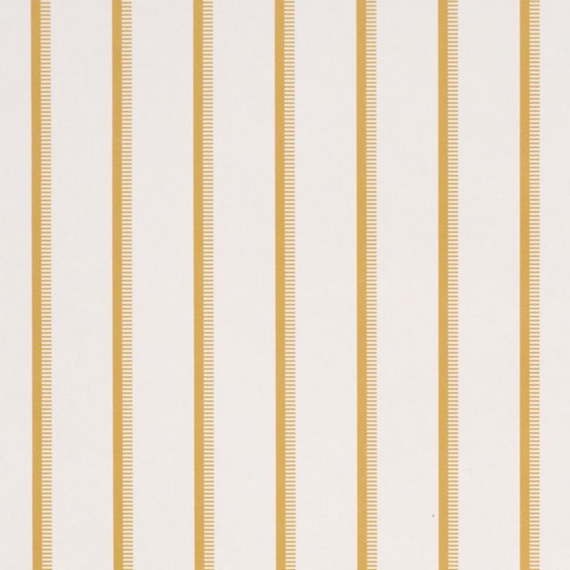 Schumacher Tyla Stripe Wallcovering In Butternut For Sale