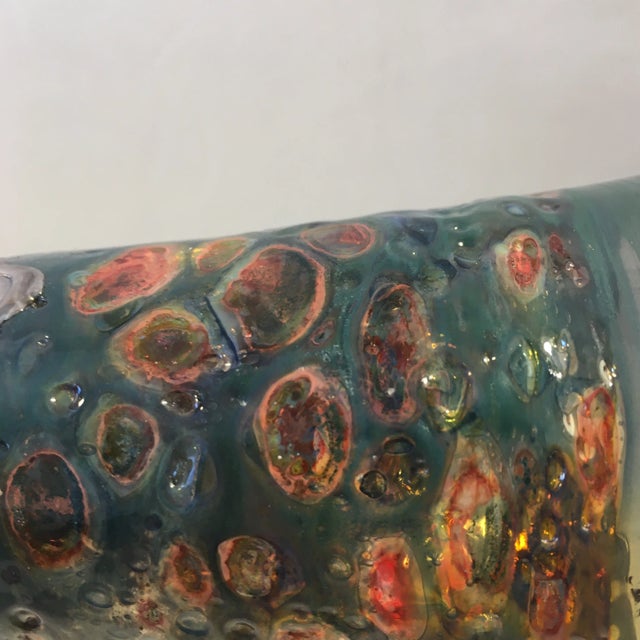 Silver Finely Blown Glass and Silver Metal Goblet For Sale - Image 8 of 11