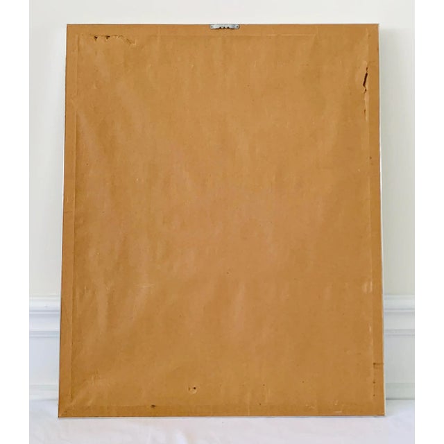 Metal Vintage Mid Century Modern Colorful Hot Air Balloons Montgolfier Needlepoint Framed For Sale - Image 7 of 10