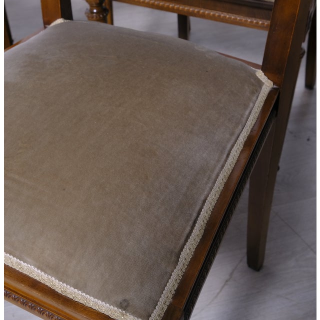 Louis XVI Chairs in Walnut, Italy, 1950s, Set of 4 For Sale - Image 15 of 16