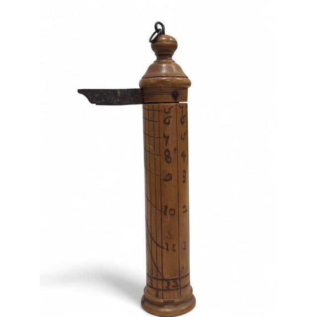 Wood Portable Shepherds Column Sundial in Carved Wood, 1760s For Sale - Image 7 of 12