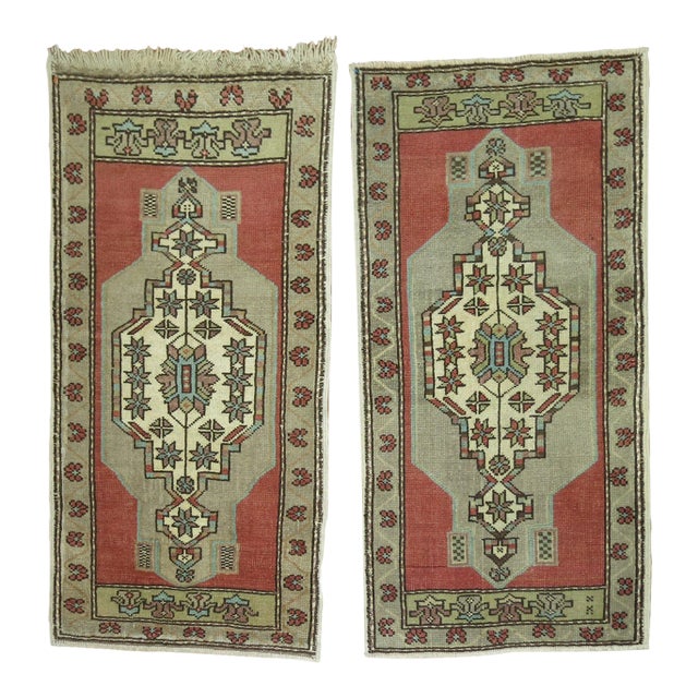 Pair of Vintage Turkish Rugs. 1'10'' X 3'5'' For Sale
