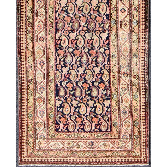 Measures: 2'11 x 10'7. Malayer runner antique from Persia with all-over paisley motifs, Keivan Woven Arts / rug ema-7519,...
