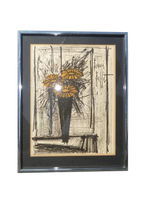 Vintage Mid Century Modern Style Lithograph by Famed Artist Bernard Buffet