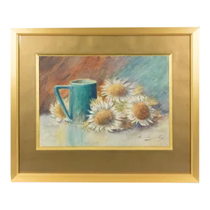 Still Life With Thistles Watercolor Painting by Marie Benoit-Levy