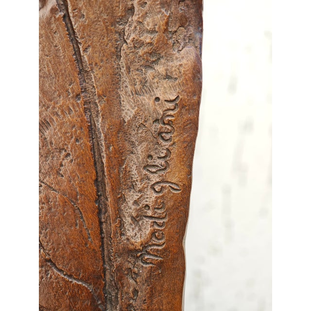 Metal After Amedeo Modigliani, Tête de Femme, Bronze Sculpture For Sale - Image 7 of 10