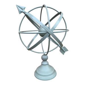 Vintage French Country Gray Iron Garden Armillary Sundial