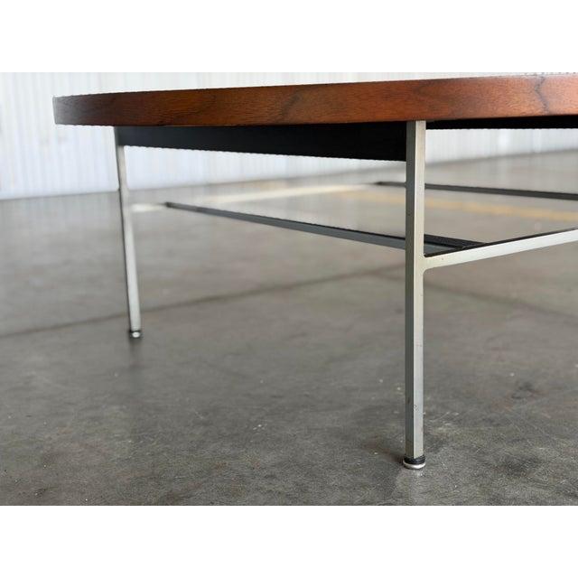 1950s George Nelson for Herman Miller Coffee Table - Model 5756 - Walnut + Aluminum For Sale - Image 11 of 12