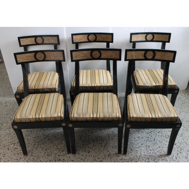 1980s 1980s Maitland-Smith Attributed Dining Table and 6 Chairs Neoclassic Revival For Sale - Image 5 of 13