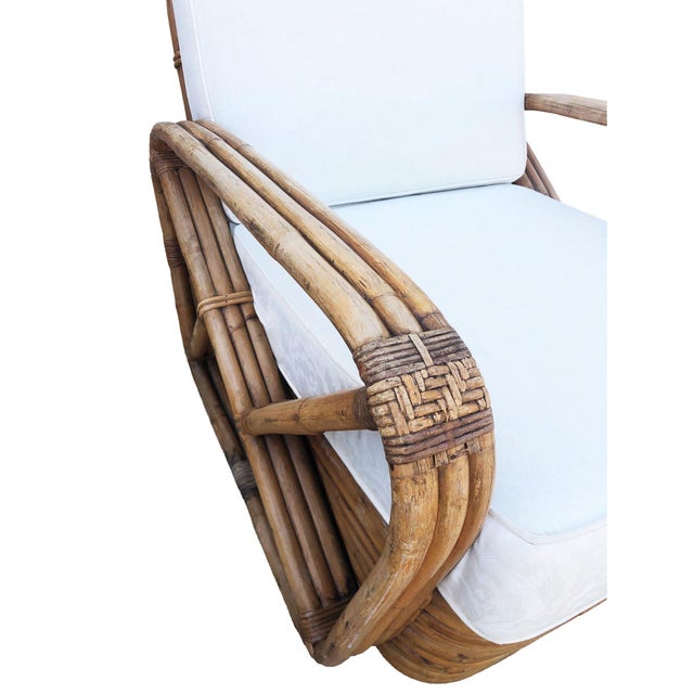 1930s Paul T. Frankl 3-Strand Square Pretzel Round-Back Lounge Chair (Unrestored) For Sale - Image 5 of 10