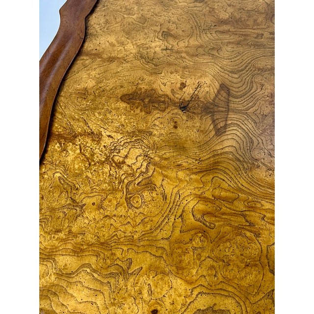 Vintage Baker Furniture French Provincial Louis XV Burl Wood Side Table For Sale - Image 14 of 15
