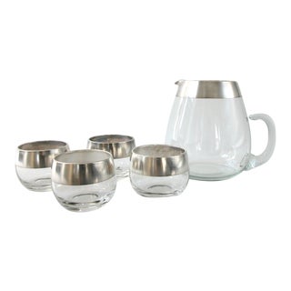 Dorothy Thorpe Pitcher and Glasses - Set of 4 For Sale