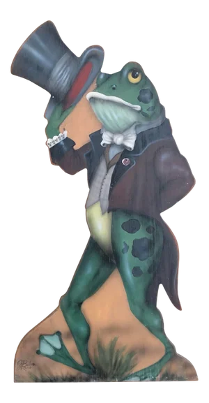 1990s Hand Painted Frog Butler Dummy Board