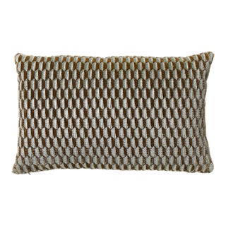 The House of Scalamandré Allegra Velvet Lumbar Pillow, Mineral For Sale