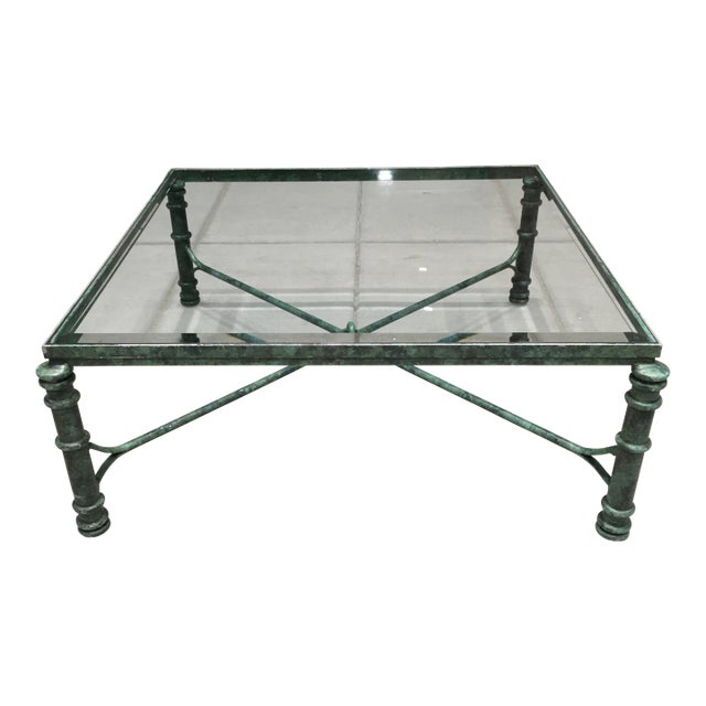 Mid-Century Modern Modern Coffee Table in Patinated Bronze Finish After Giacometti For Sale