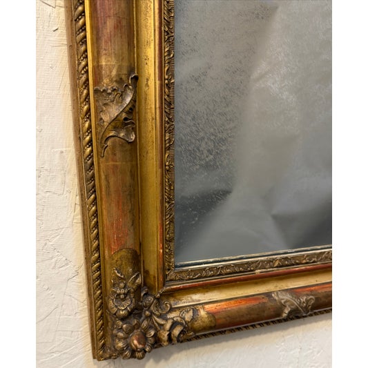 French Provincial 19th Century French Louis Philippe Giltwood Mirror, Circa 1850 For Sale - Image 3 of 6