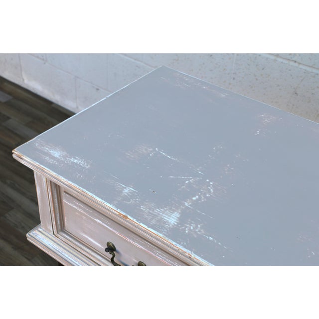 Ornamental & Decorative Materials 1970s Hollywood Regency Faux Bamboo Metal & Wood Four-Drawer Console Table For Sale - Image 7 of 18