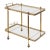 French Two-Tiered Rolling Drinks Cart of Brass and Glass For Sale