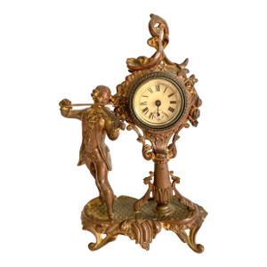 1891 Art Nouveau Cast Metal Figural Clock