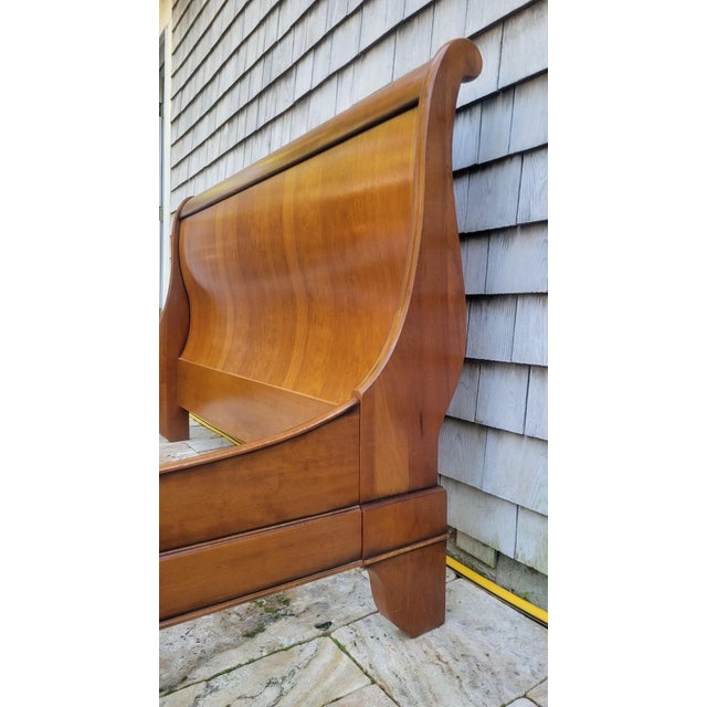 Brown 1990s Grange Louis Philippe Cherry Queen Size Sleigh Bedframe For Sale - Image 8 of 10