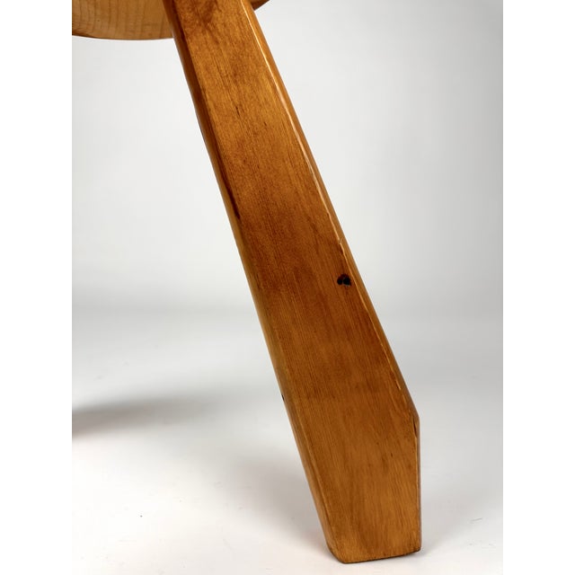 Pine Sandoz Stool by Charlotte Perriand for Les Arcs, France, 1960s For Sale - Image 17 of 18