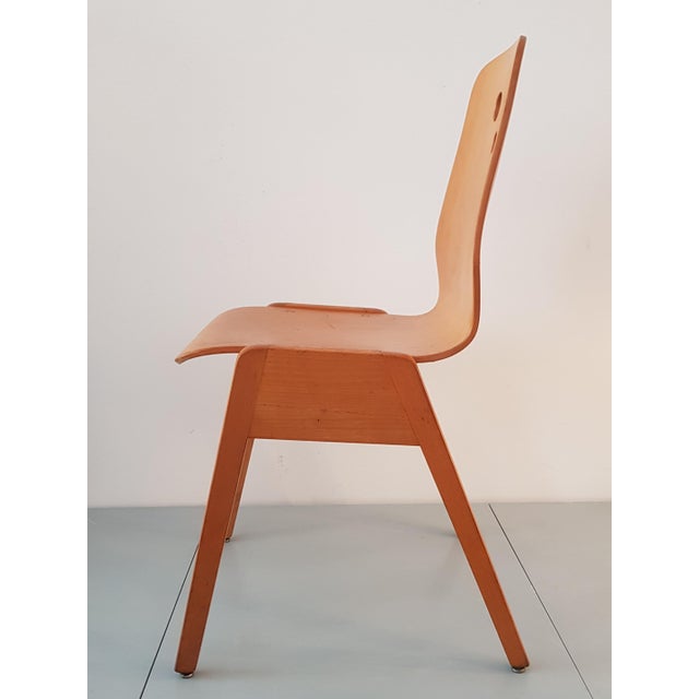 Set of Stacking Chairs in Beech, 1960s For Sale - Image 4 of 17
