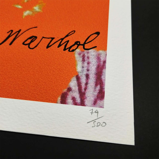 Andy warhol "flowers" limited edition lithograph by cmoa. after limited edition lithograph n 79 / 500 - numbers signed in...