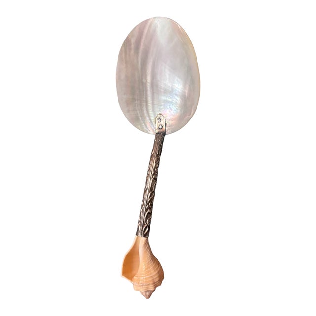 Mother of Pearl Caviar Spoon With Engraving For Sale