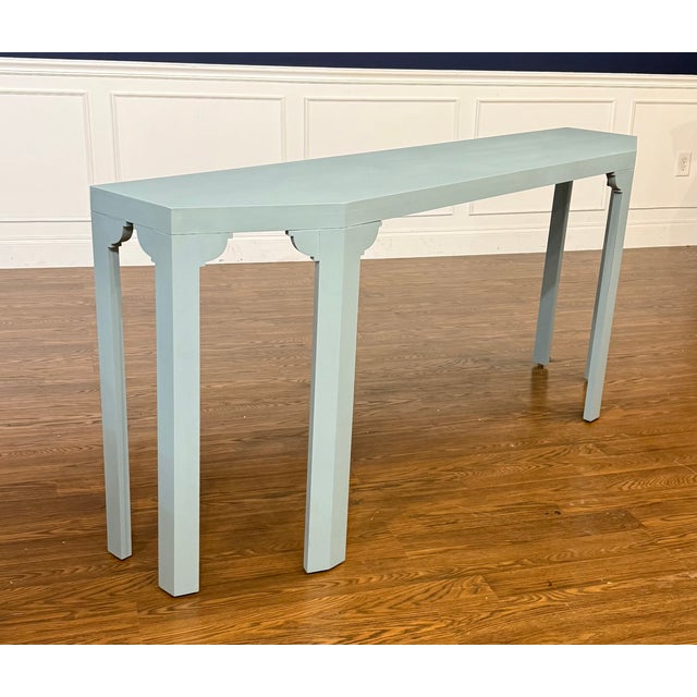 Contemporary Light Blue Console Table by Highland House For Sale - Image 12 of 13