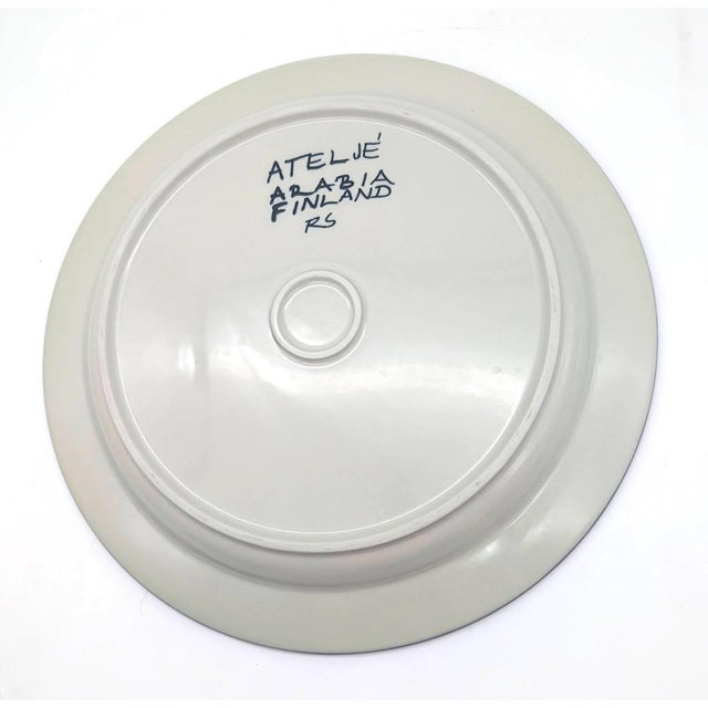 1970s Arabia Finland "Kalevala" Round Stoneware Platter Designed by Anja Jaatinen-Winqvist For Sale - Image 9 of 10